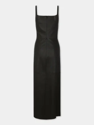 ドレープ加工ミディ丈レザードレス