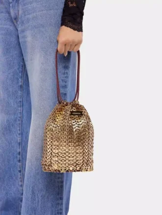 レザー製リバーシブルバケットバッグ