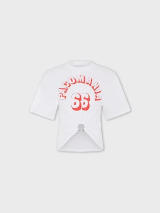 プリントコットン ピアス Tシャツ